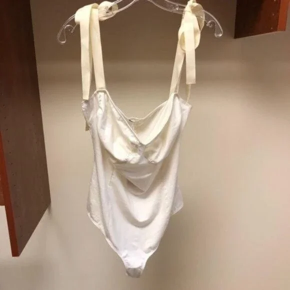 NWT Reformation Marsala Tie Strap Bodysuit Ribbon Large - Picture 5 of 11